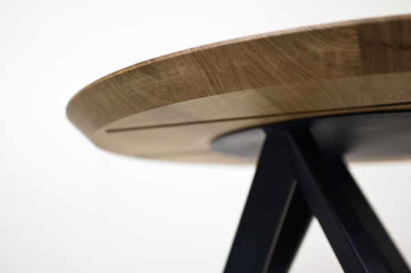 Table ronde en bois massif / Plateau épais / Fabrication artisanale