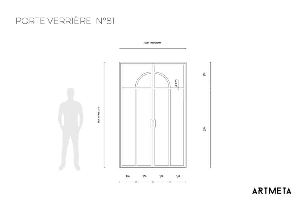 Double porte verrière N°81 en acier et sur mesure / Fabrication artisanale
