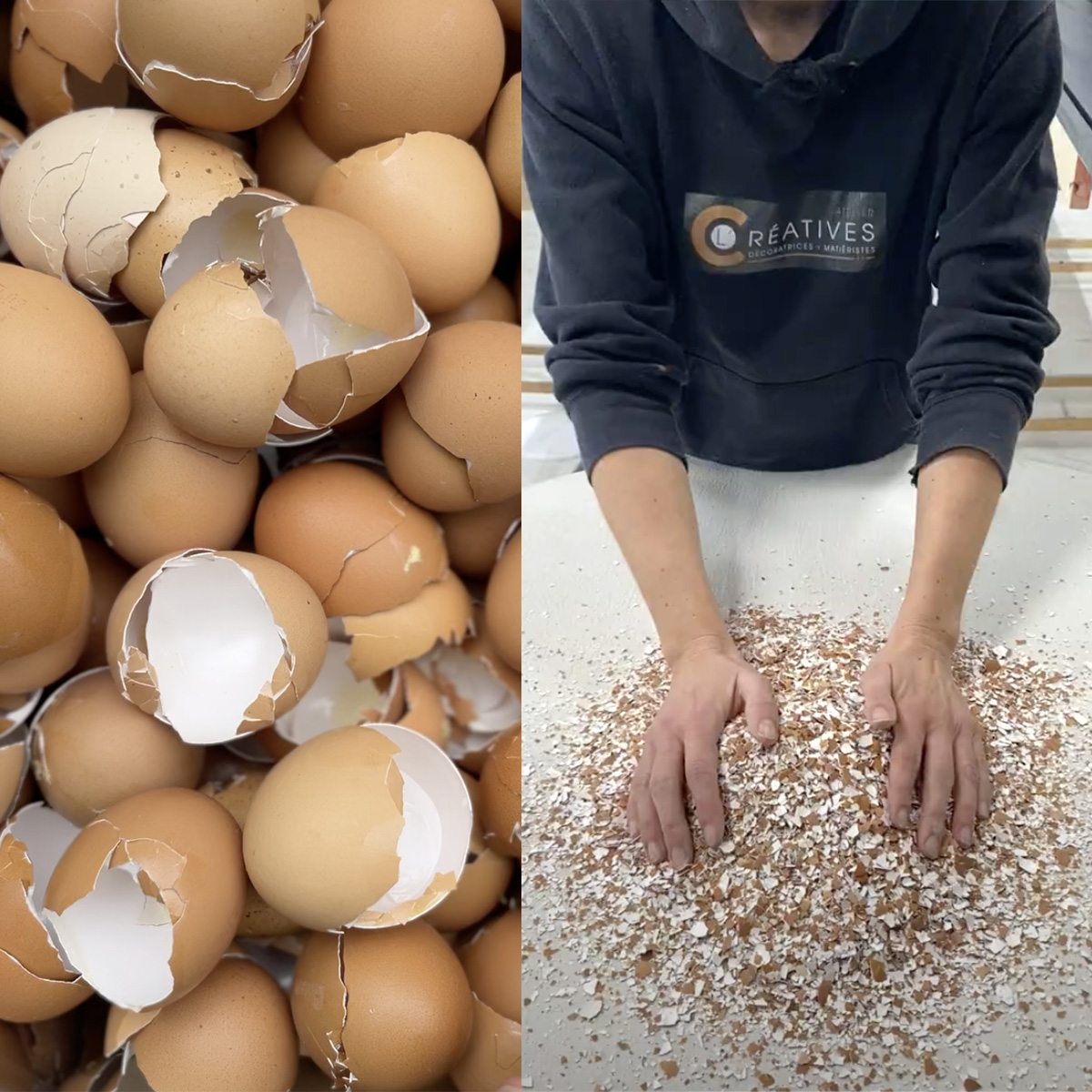 déchets de coquilles d'oeufs pour terrazzo 