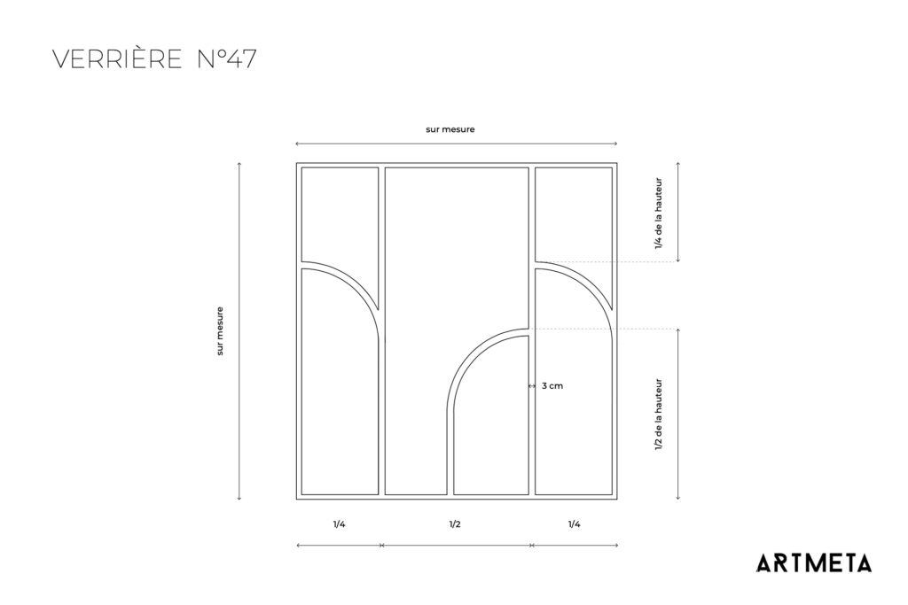 Verrière avec courbes N°47 / Fabrication en acier et sur mesure