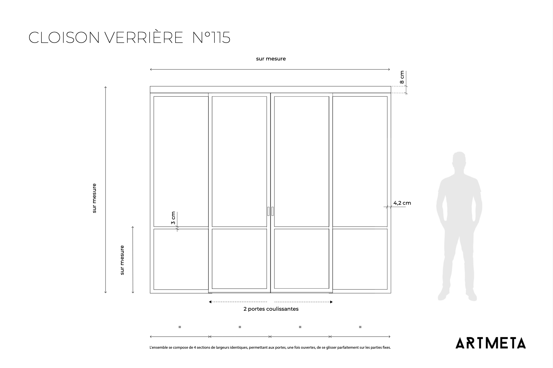 cloison vitrée avec portes coulissantes