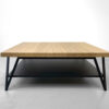 Table basse double plateau Variation acier et bois massif