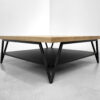 Table basse double plateau Variation acier et bois massif